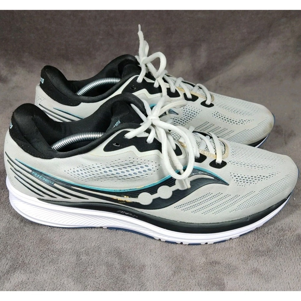 Saucony Mens Ride 14‎ Running Shoes Gray Size 12.5W Training Gym